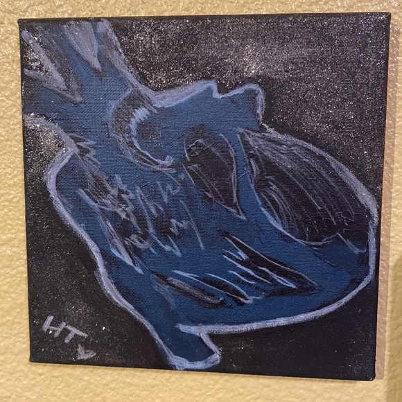 Beautiful hand painted heart painted - Picture 2 of 2